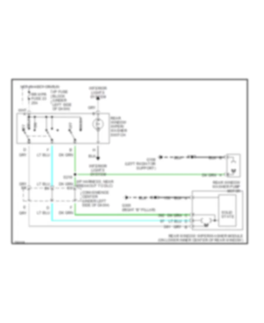 Rear Wiper Washer Wiring Diagram for GMC Suburban C1996 1500