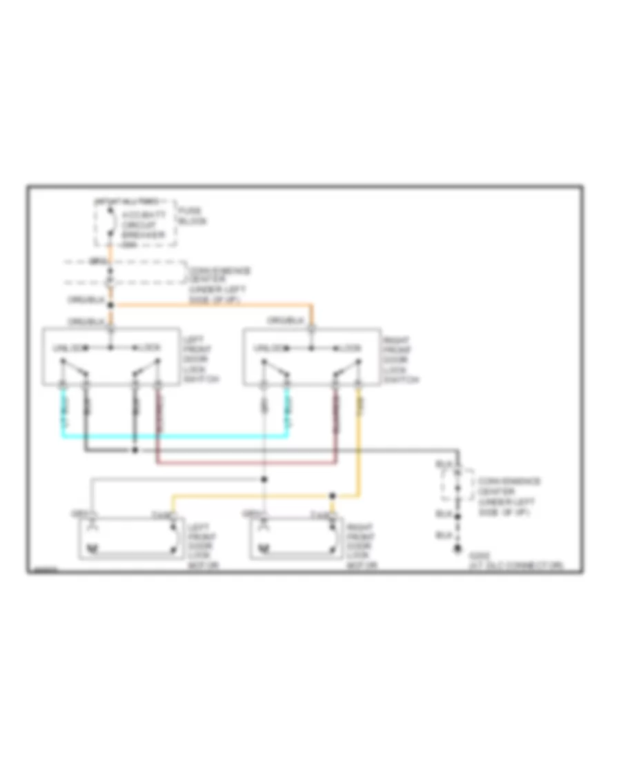 Power Door Lock Wiring Diagram, 2 Door for GMC Pickup C3500 1993