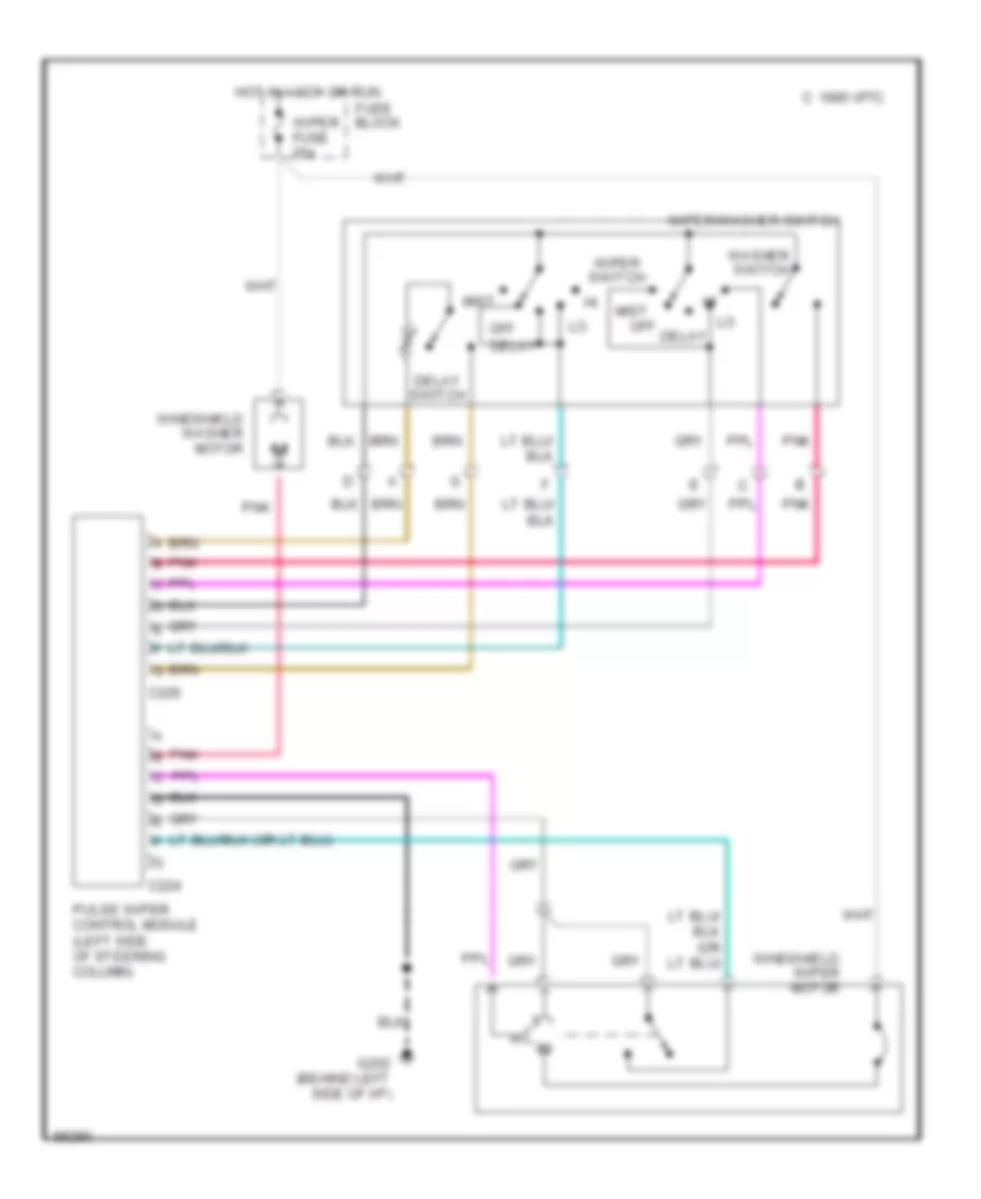 2 Speed Wiper Washer Wiring Diagram for GMC Suburban C1993 1500