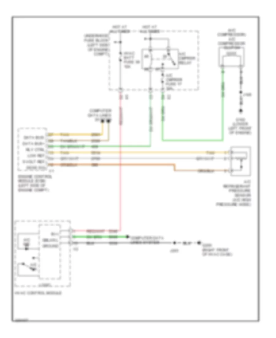 Compressor Wiring Diagram, Except Hybrid for GMC Yukon Hybrid 2011