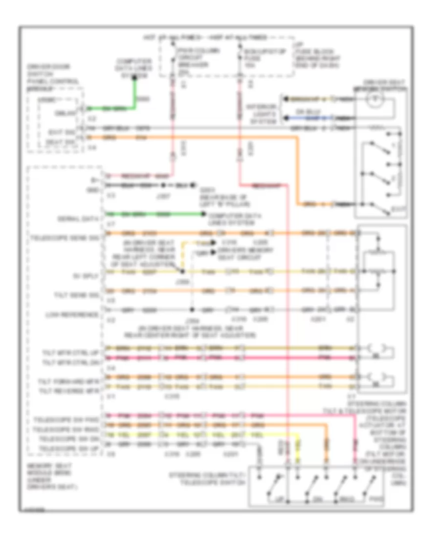 Memory Power Tilt  Power Telescopic Wiring Diagram for GMC Acadia Denali 2014