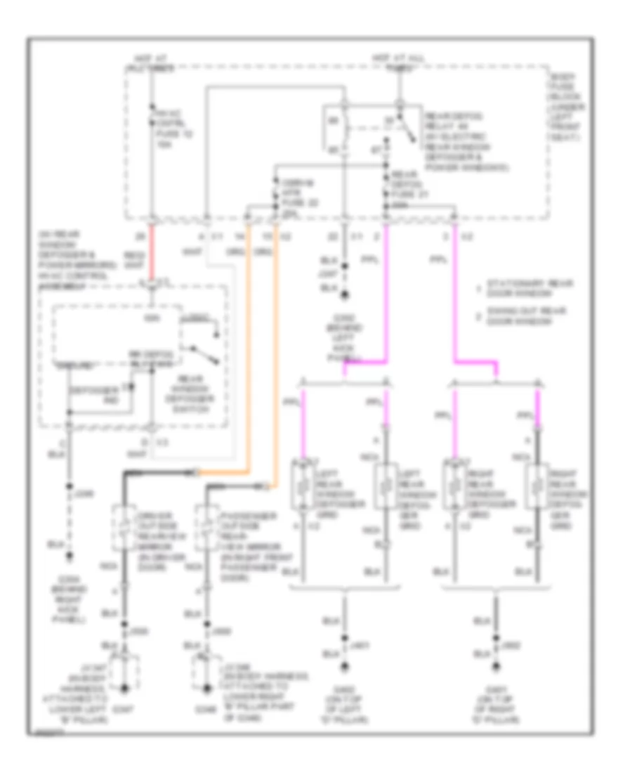 Defoggers Wiring Diagram for GMC Savana G2009 2500