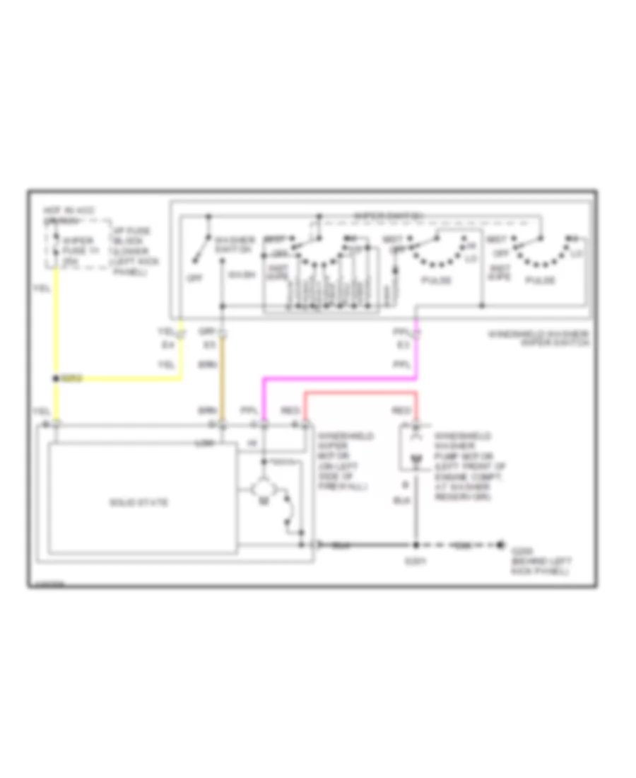 Wiper Washer Wiring Diagram for GMC Savana Camper Special G1999 3500