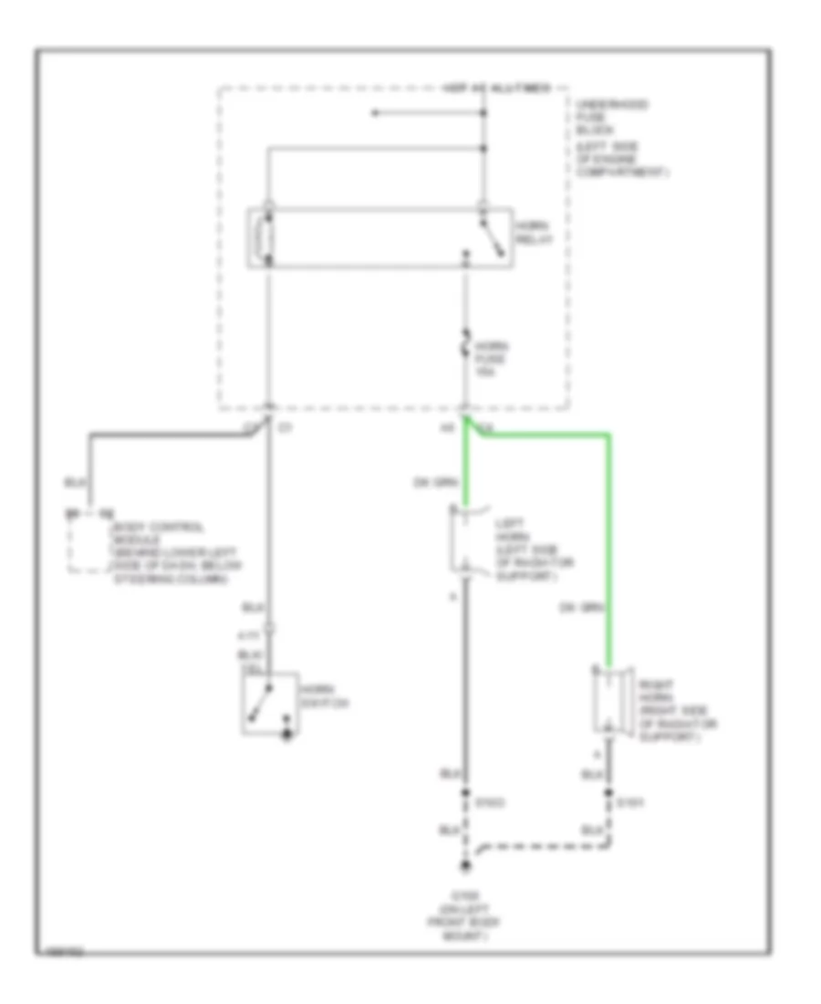 Horn Wiring Diagram for GMC Yukon XL C2004 1500