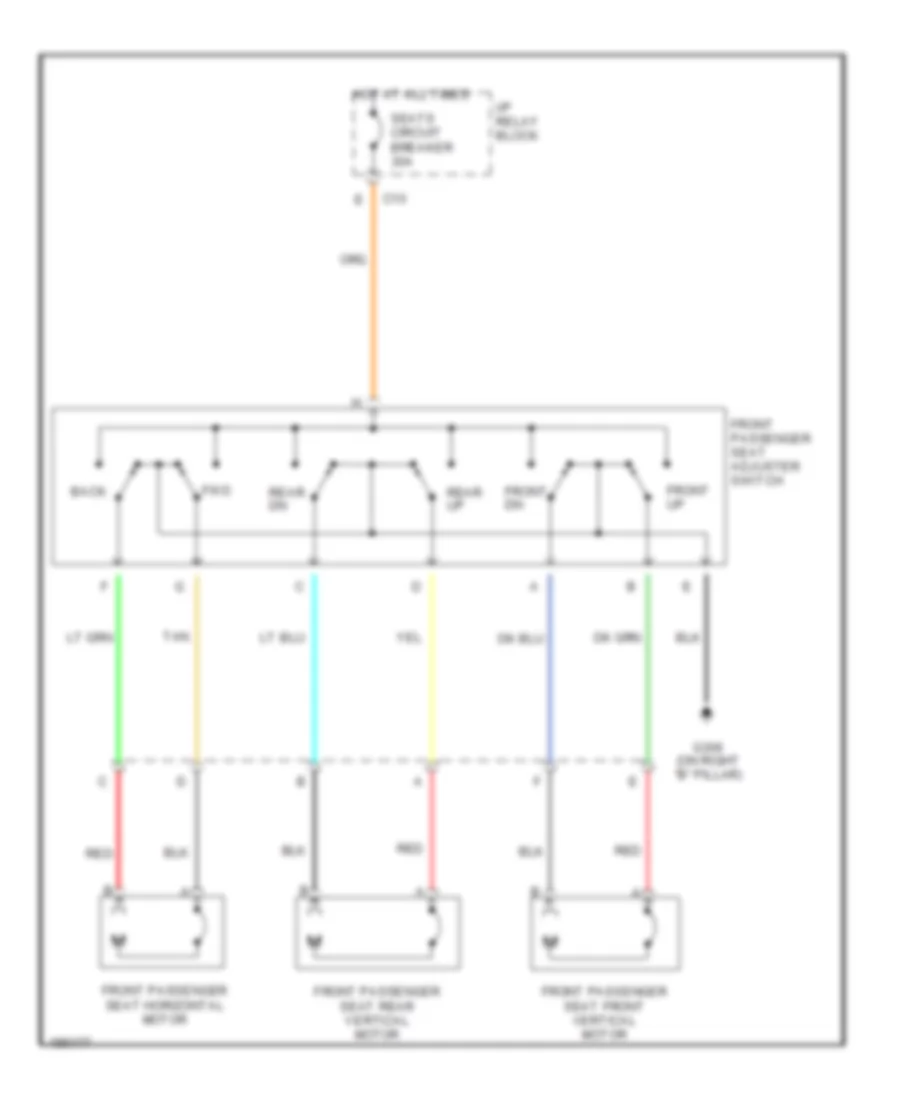 Passenger Power Seat Wiring Diagram for GMC Yukon XL C2004 1500