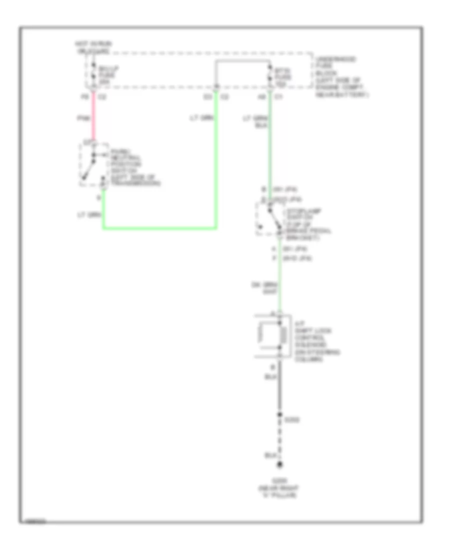 Shift Interlock Wiring Diagram for GMC Yukon XL C2004 1500