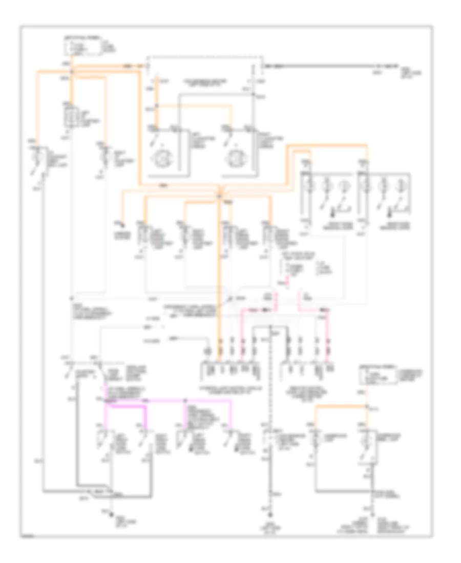 Courtesy Lamps Wiring Diagram Crew Cab with Auxiliary Lighting for GMC CHD 1997 3500
