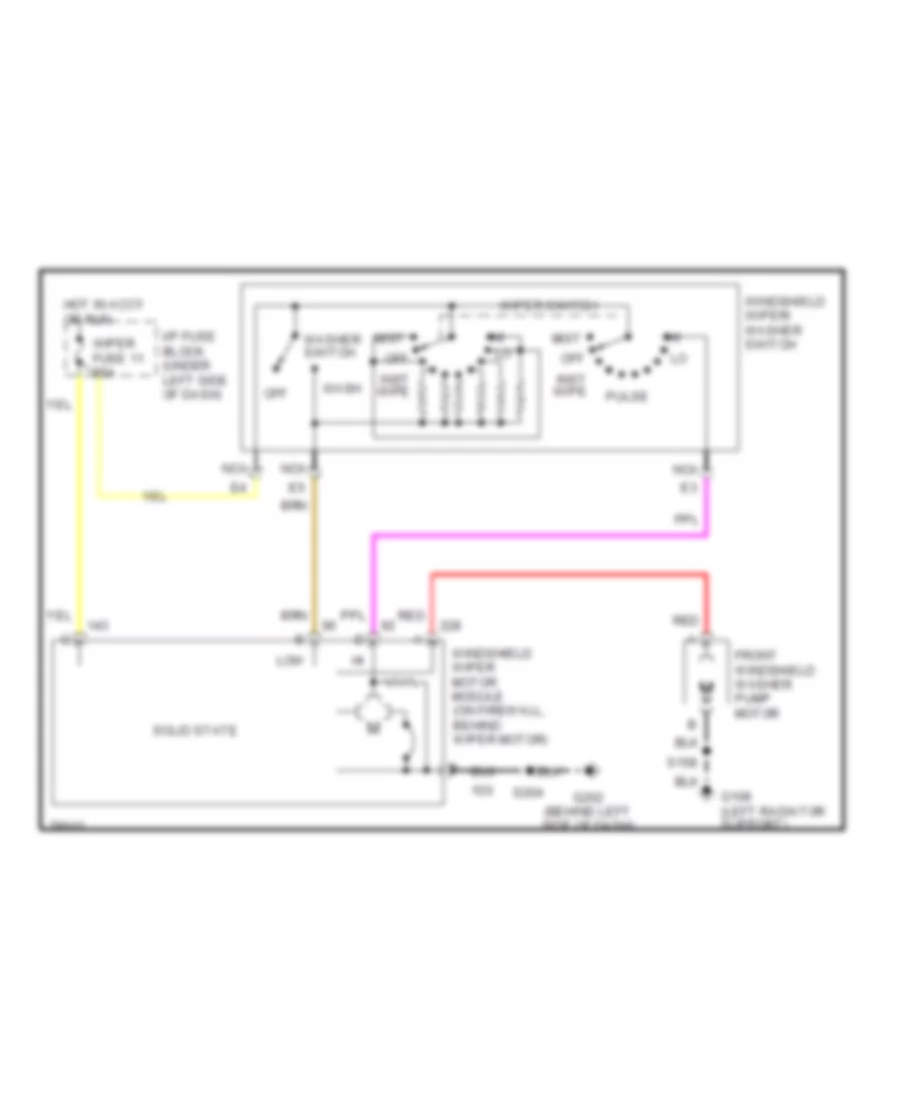 Front WiperWasher Wiring Diagram for GMC C3500 HD 1997