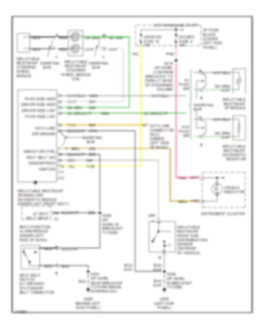 Supplemental Restraint Wiring Diagram for GMC Savana G1999 1500
