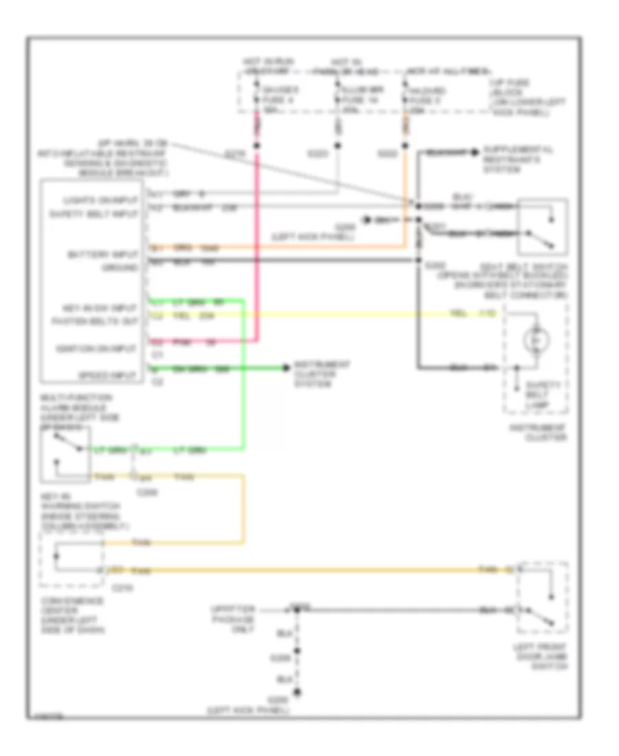 Warning System Wiring Diagrams for GMC Savana G1999 1500