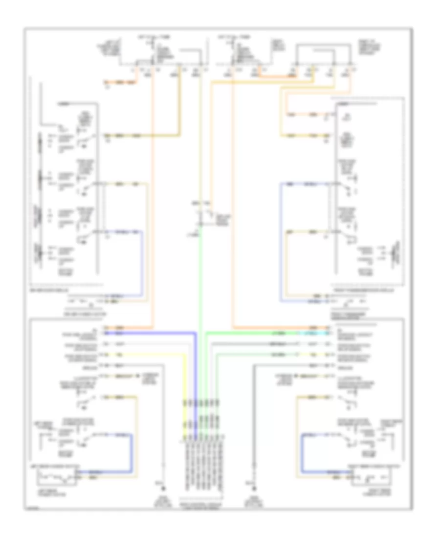 Power Windows Wiring Diagram for GMC Yukon XL K2004 1500