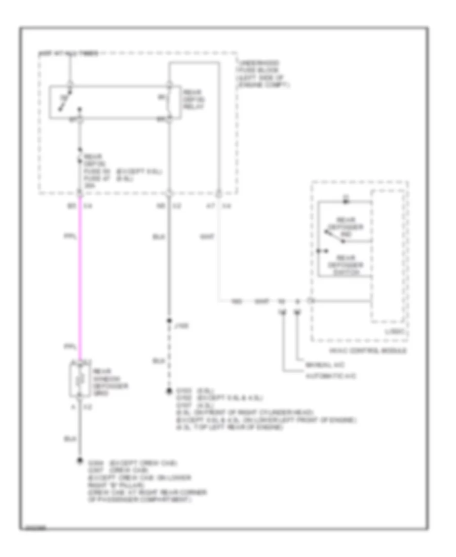 Rear Defogger Wiring Diagram for GMC Sierra 2009 1500