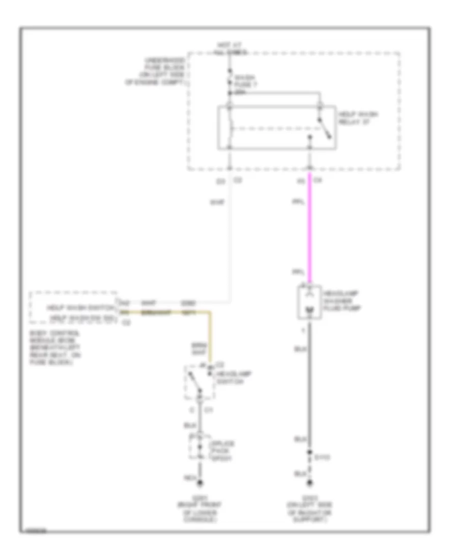 Headlamp Washer Wiring Diagram for GMC Envoy 2002