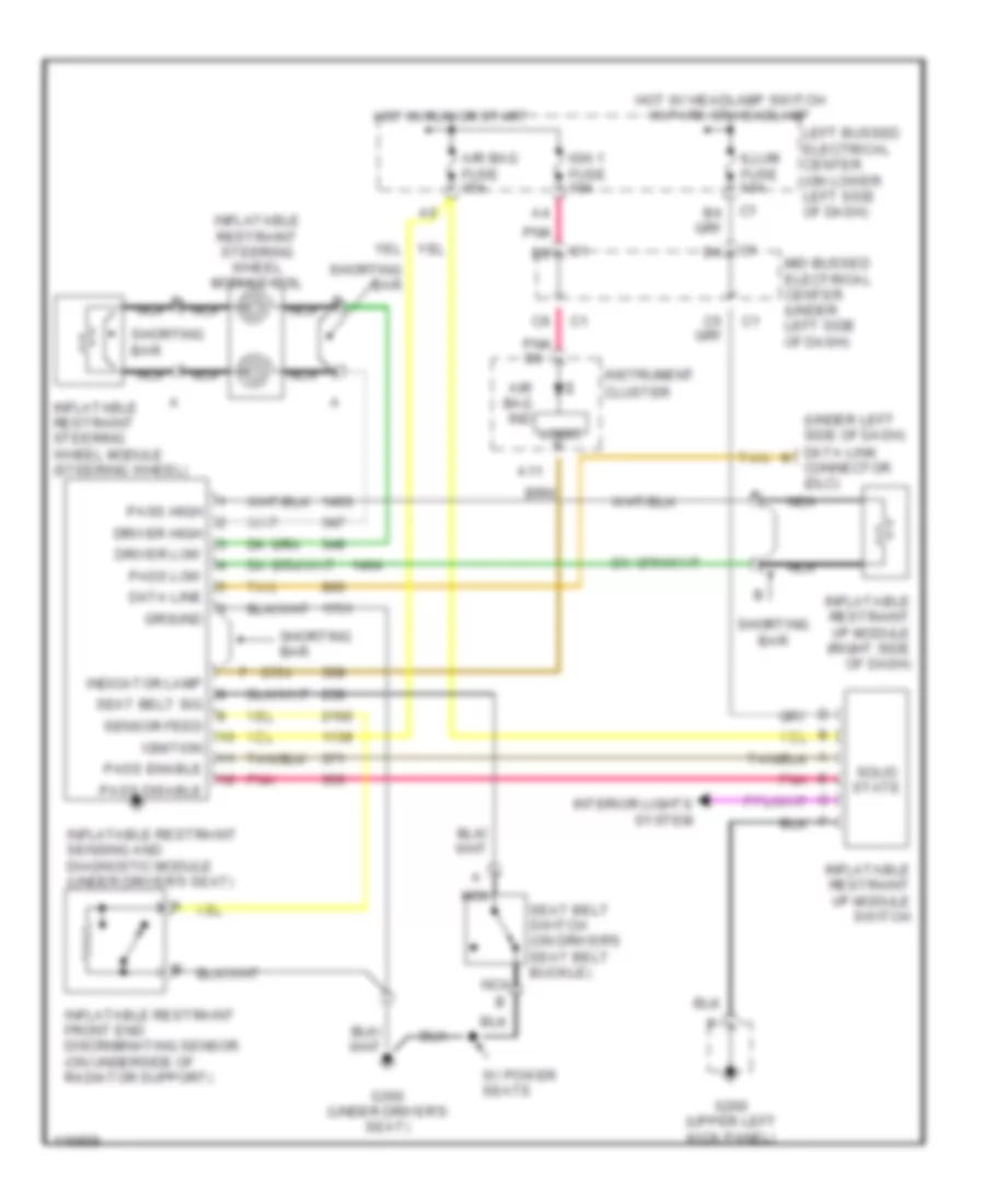 Supplemental Restraint Wiring Diagram for GMC Sierra 1500 1999