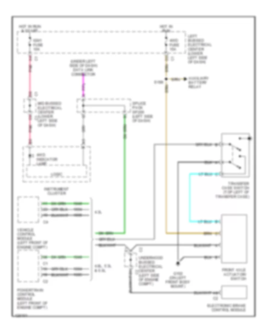Transfer Case Wiring Diagram Manual for GMC Sierra 1999 1500