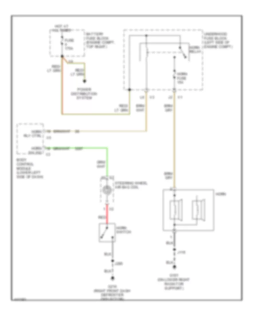 Horn Wiring Diagram for GMC Sierra 1500 2014