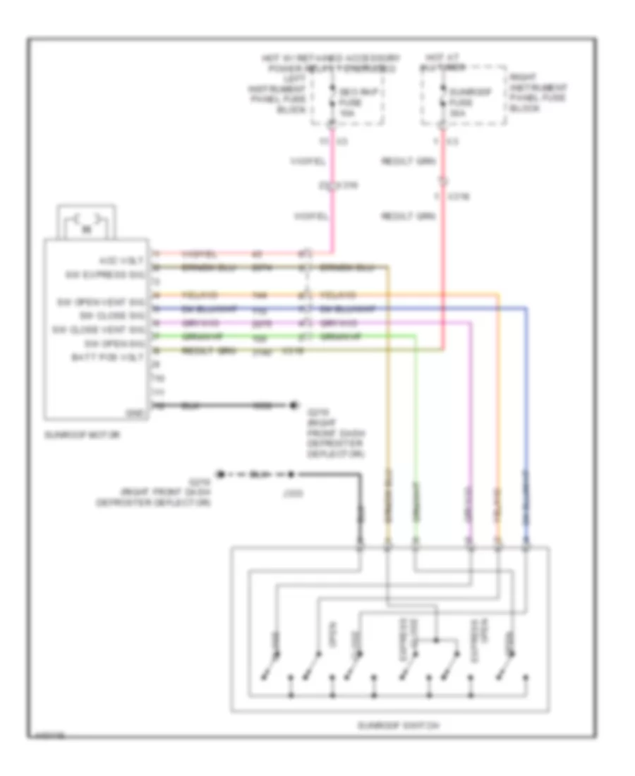 Power Top Sunroof Wiring Diagram for GMC Sierra Denali 2014 1500