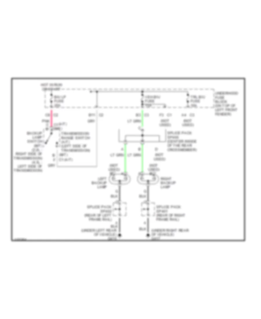 Back up Lamps Wiring Diagram for GMC Sonoma 1999