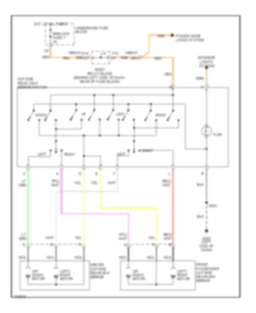 Power Mirrors Wiring Diagram for GMC Sonoma 1999