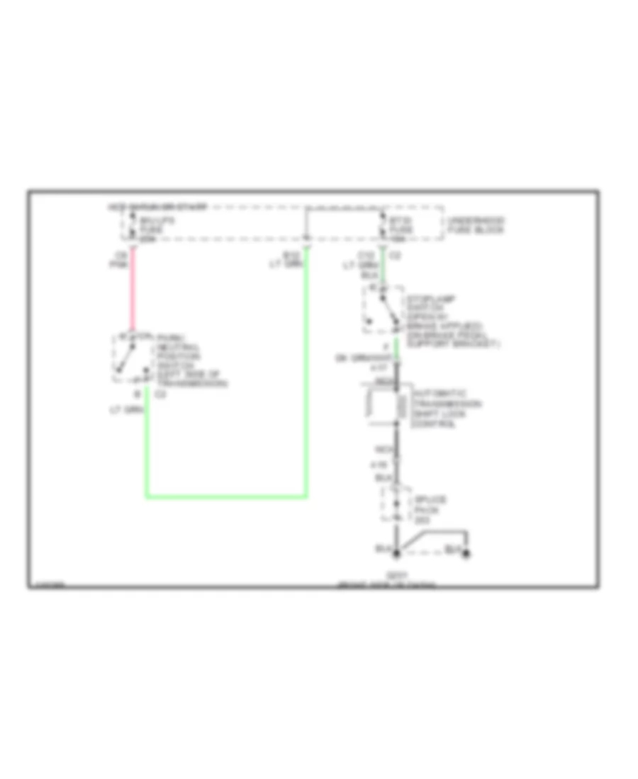 Shift Interlock Wiring Diagram for GMC Sonoma 1999