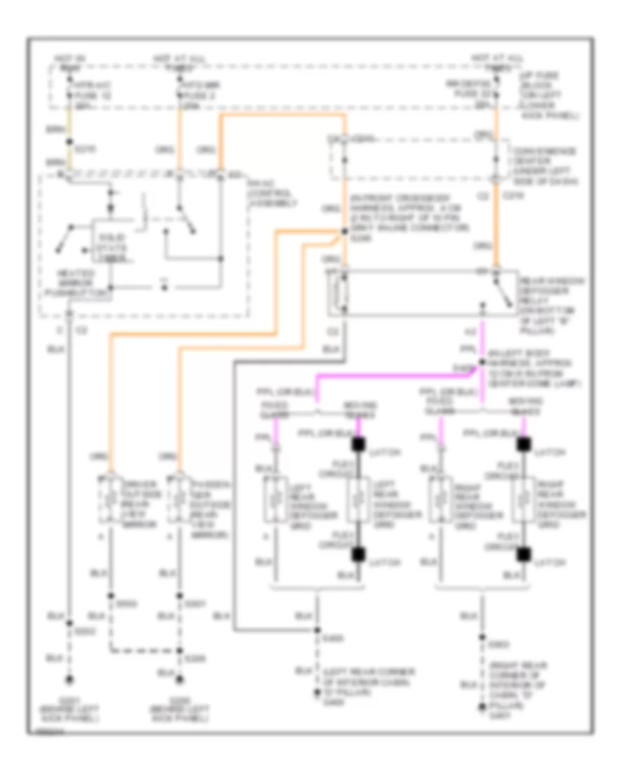 Defogger Wiring Diagram for GMC Savana G2002 1500