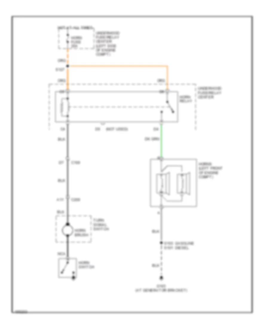 Horn Wiring Diagram for GMC Savana G2002 1500