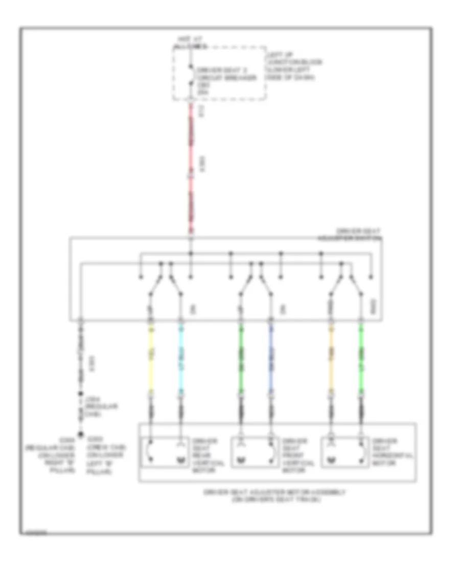 Driver Power Seat Wiring Diagram for GMC Sierra 2500 HD Denali 2014