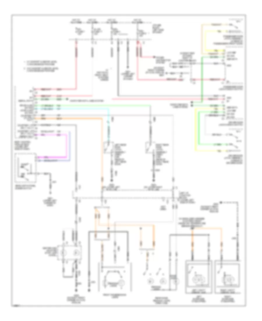 Courtesy Lamps Wiring Diagram, without Bucket Seats  Power Mirrors for GMC Sierra 2500 HD SLE 2014