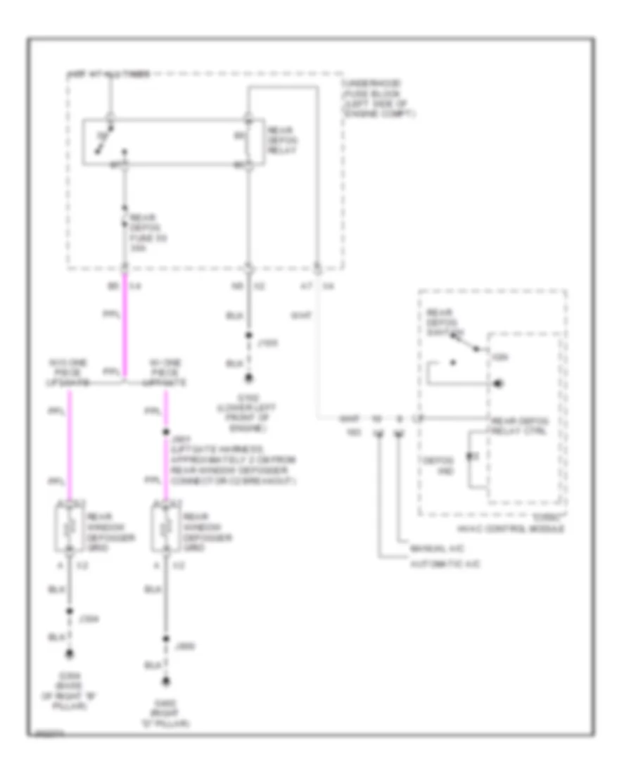 Rear Defogger Wiring Diagram for GMC Yukon XL C2009 1500