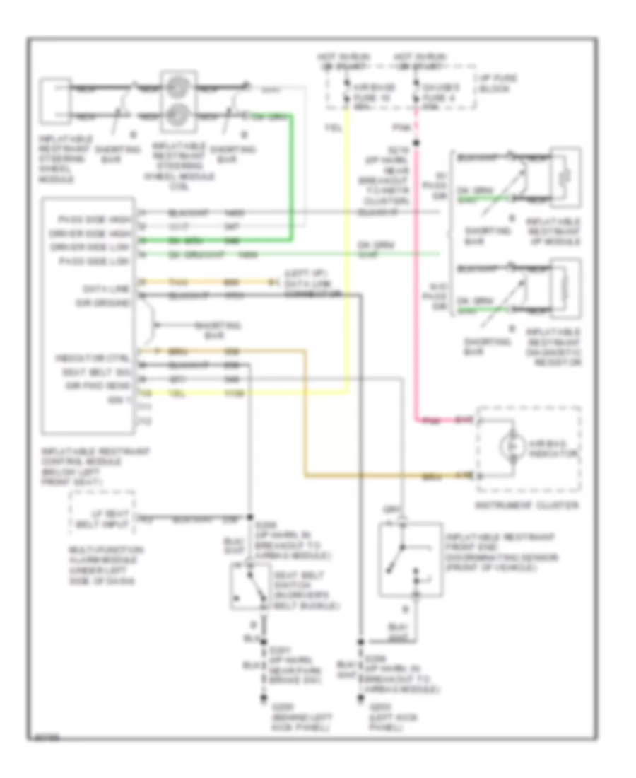Supplemental Restraint Wiring Diagram for GMC Savana Camper Special G1997 3500
