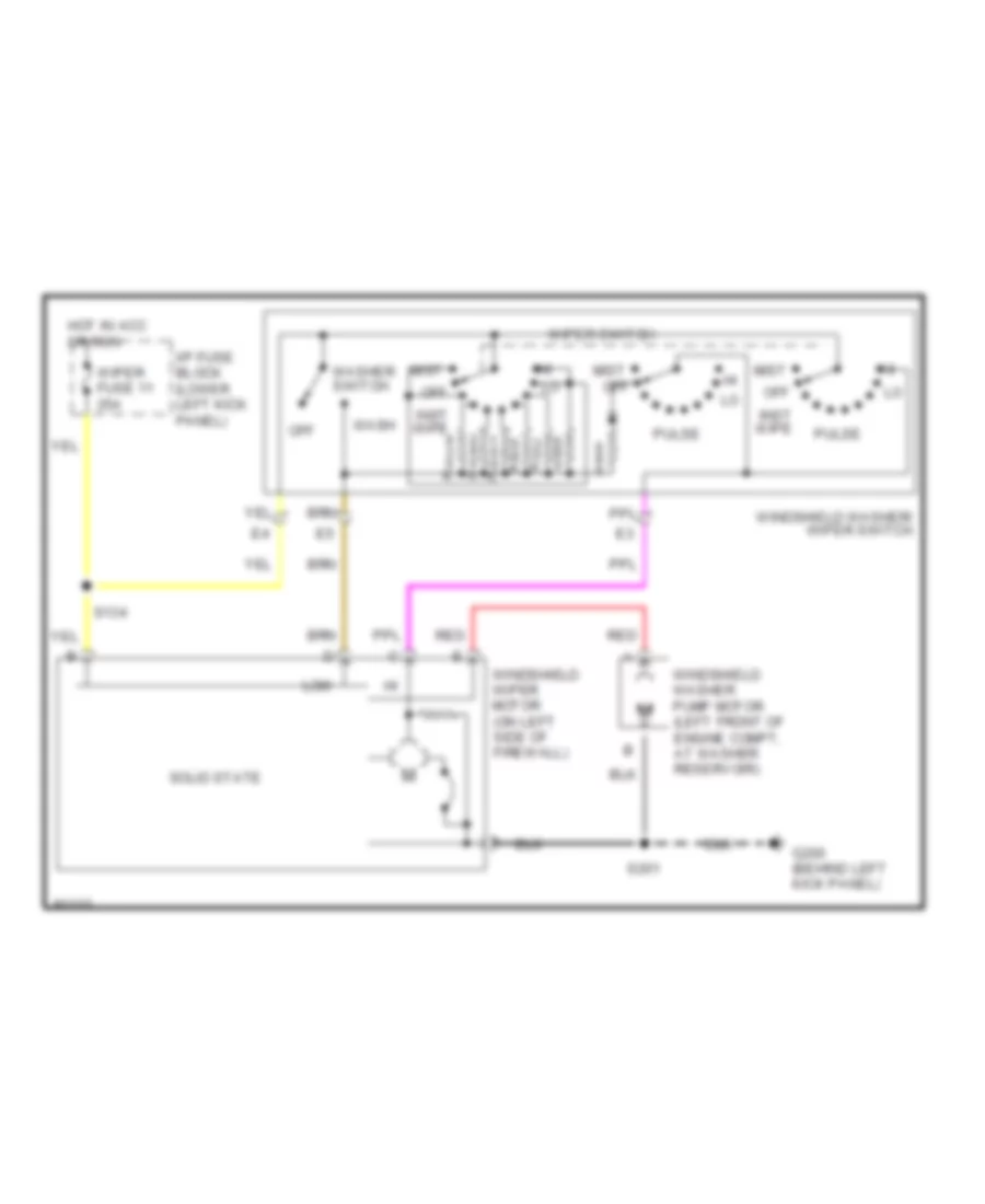 Wiper Washer Wiring Diagram for GMC Savana Camper Special G1997 3500
