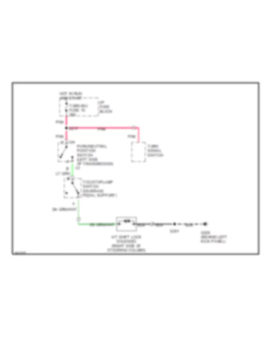 Shift Interlock Wiring Diagram for GMC Savana G1997 1500