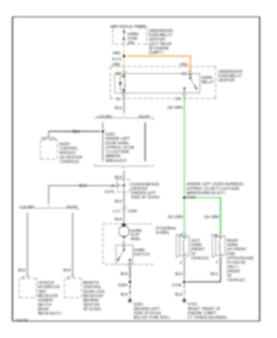 Horn Wiring Diagram for GMC Suburban K1999 1500