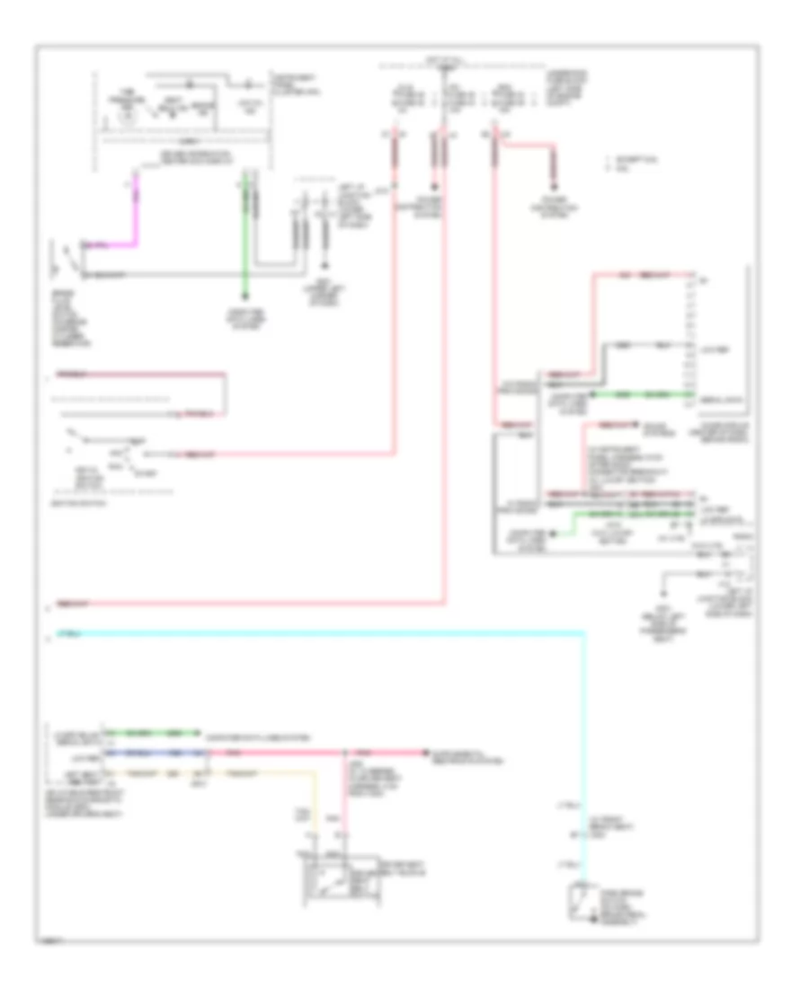 Warning Systems Wiring Diagram, without Bucket Seats  Power Mirrors (2 of 2) for GMC Sierra 3500 HD Denali 2014