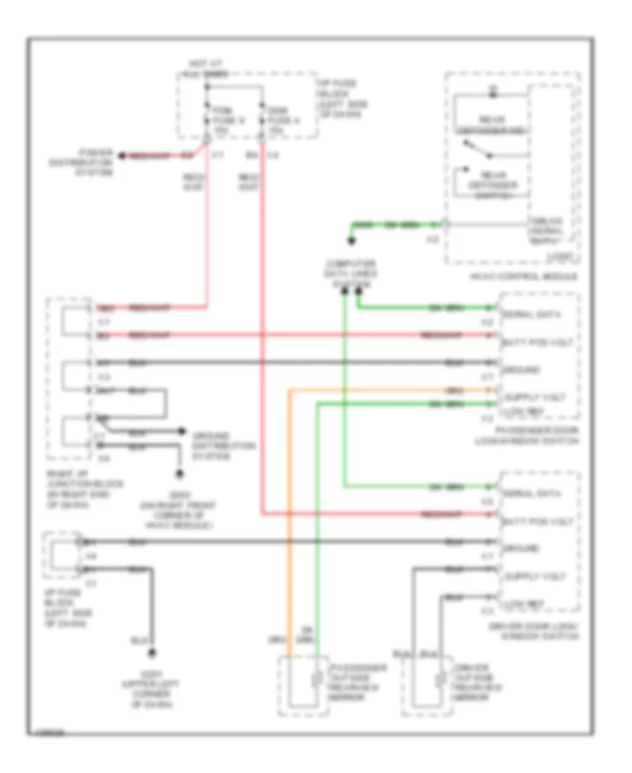 Heated Mirrors Wiring Diagram with Power Folding Mirror for GMC Sierra HD SLT 2014 3500