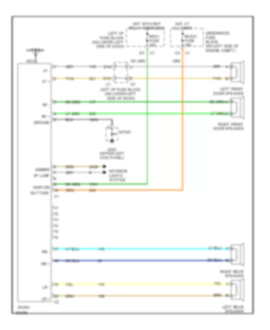 Radio Wiring Diagrams Base for GMC Sierra 2002 1500