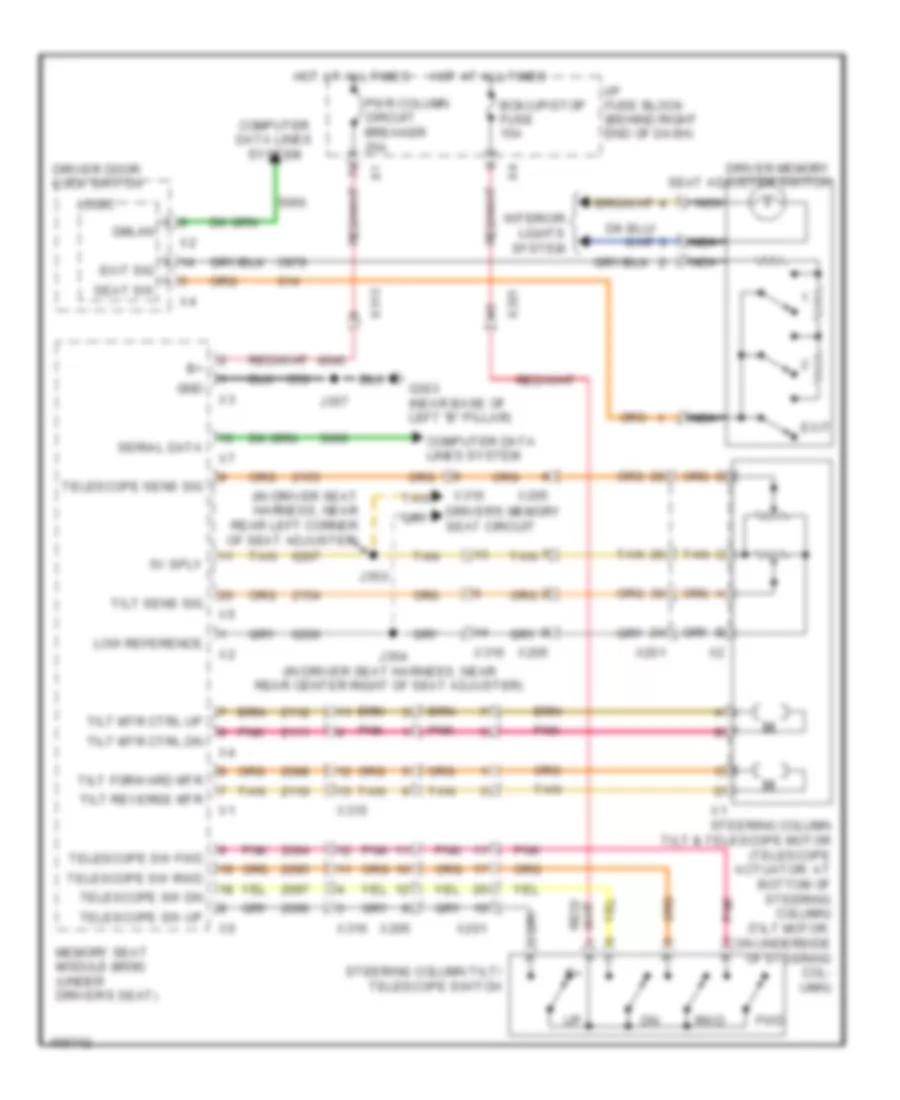 Memory Power Tilt  Power Telescopic Wiring Diagram for GMC Acadia Denali 2013