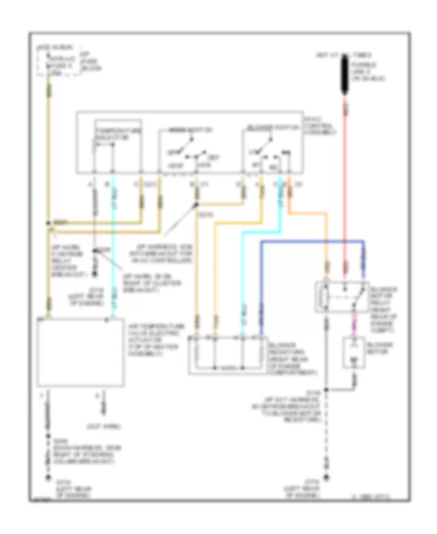Heater Wiring Diagram for GMC Sonoma 1997