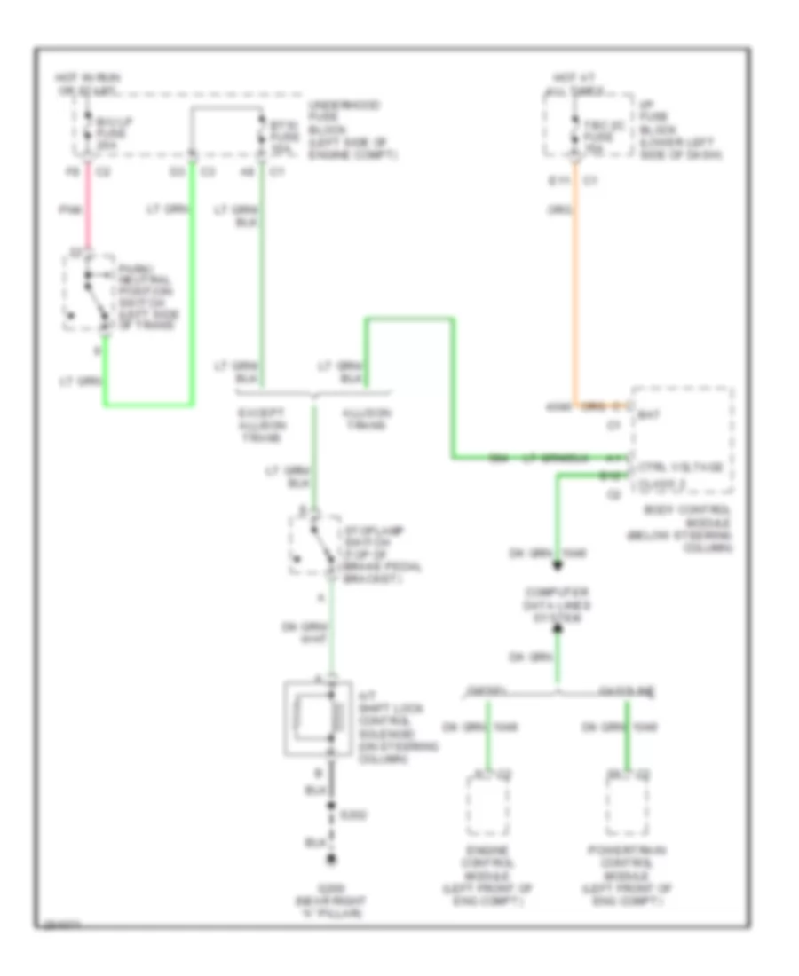 Shift Interlock Wiring Diagram for GMC Sierra Classic 3500 2007