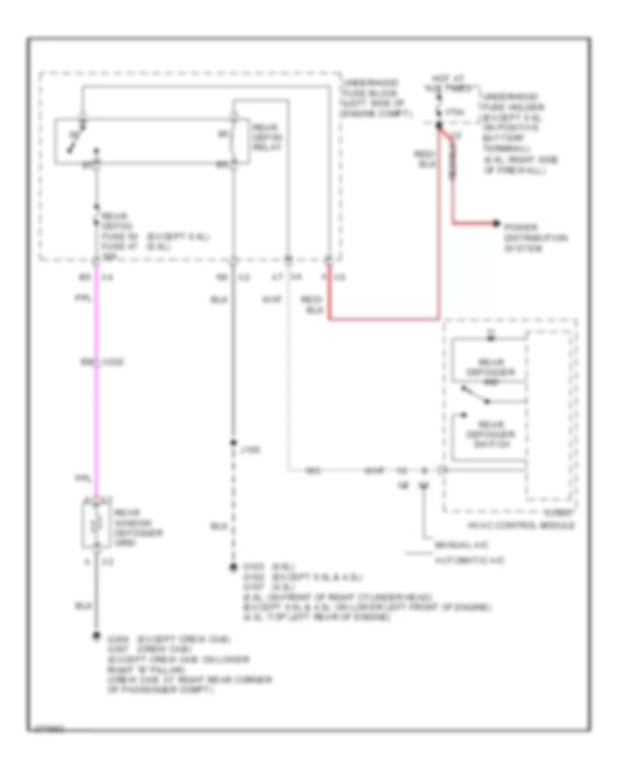 Rear Defogger Wiring Diagram for GMC Sierra HD 2012 2500