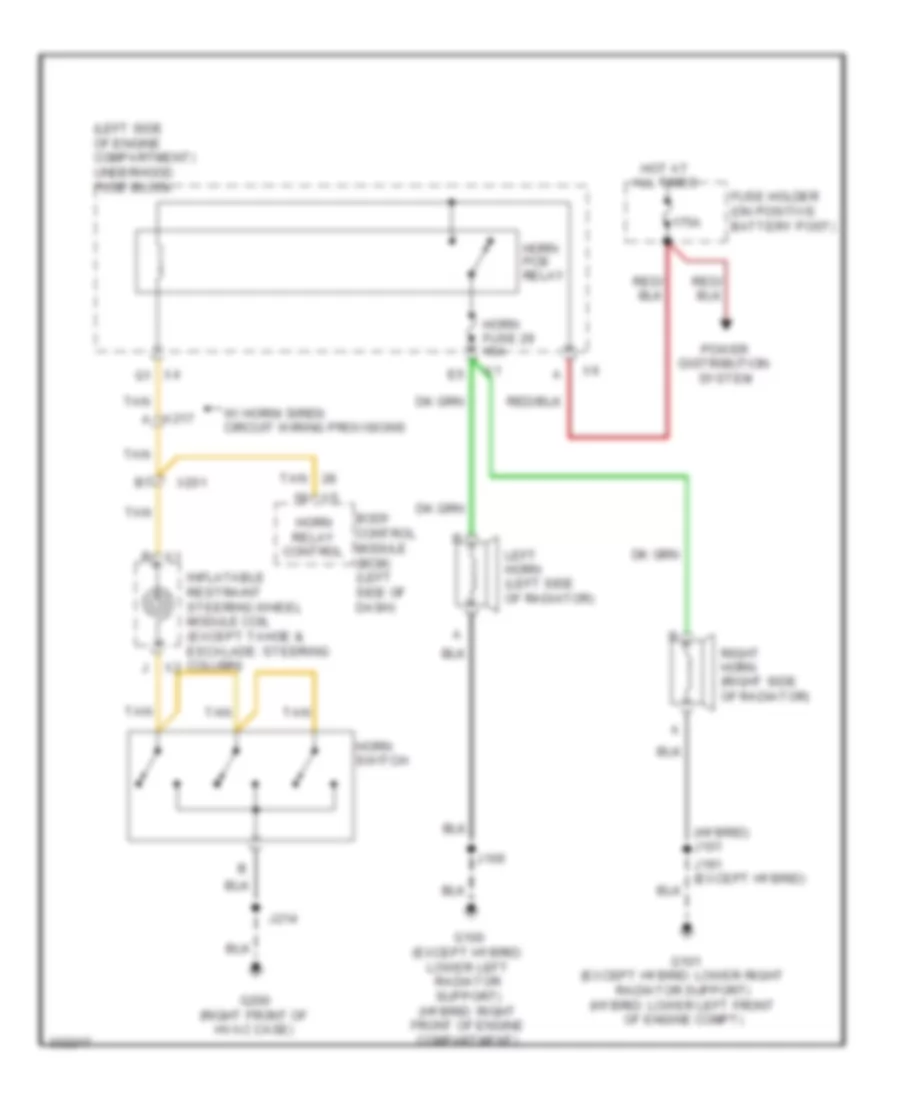Horn Wiring Diagram for GMC Yukon XL C2011 1500