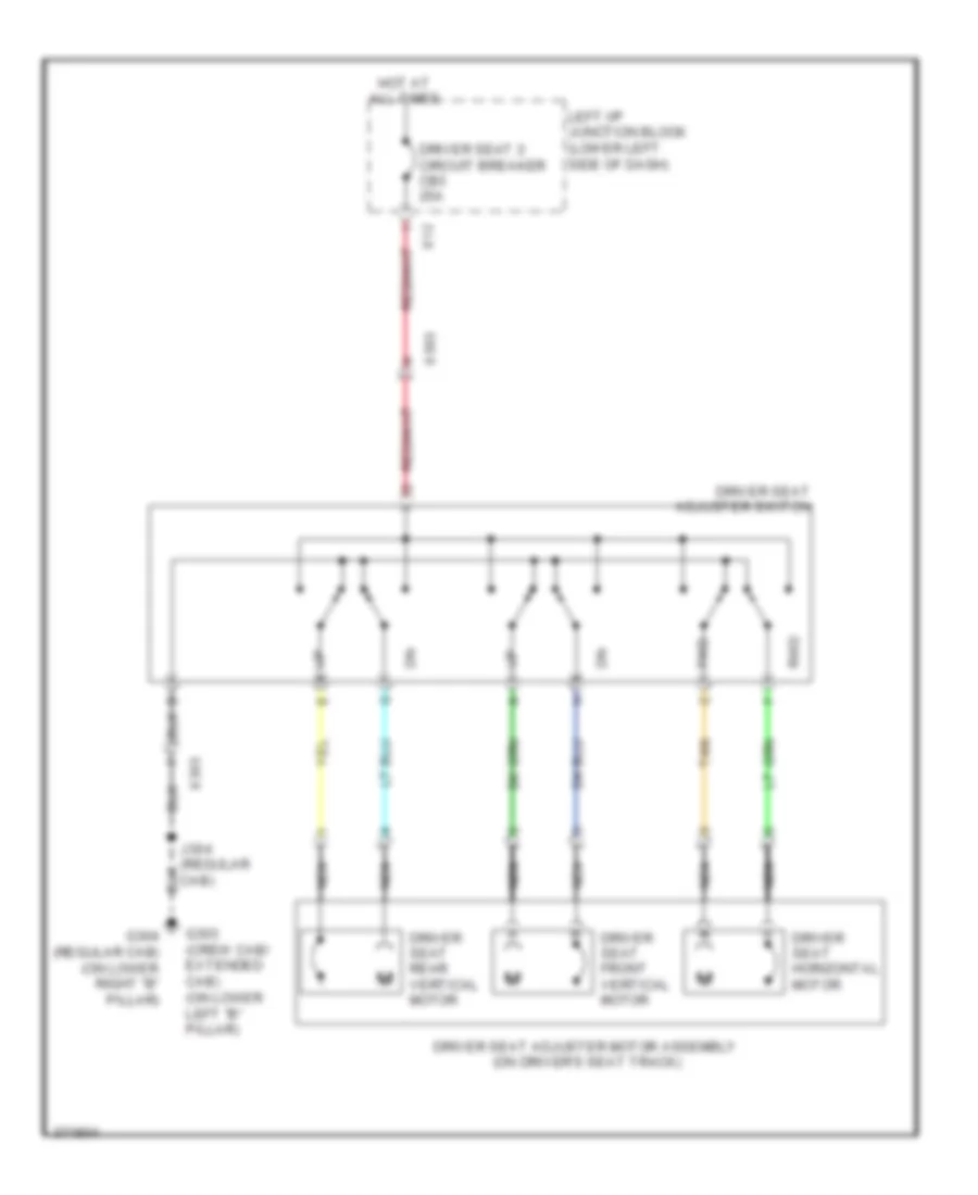 Driver Power Seat Wiring Diagram for GMC Sierra 2500 HD 2012