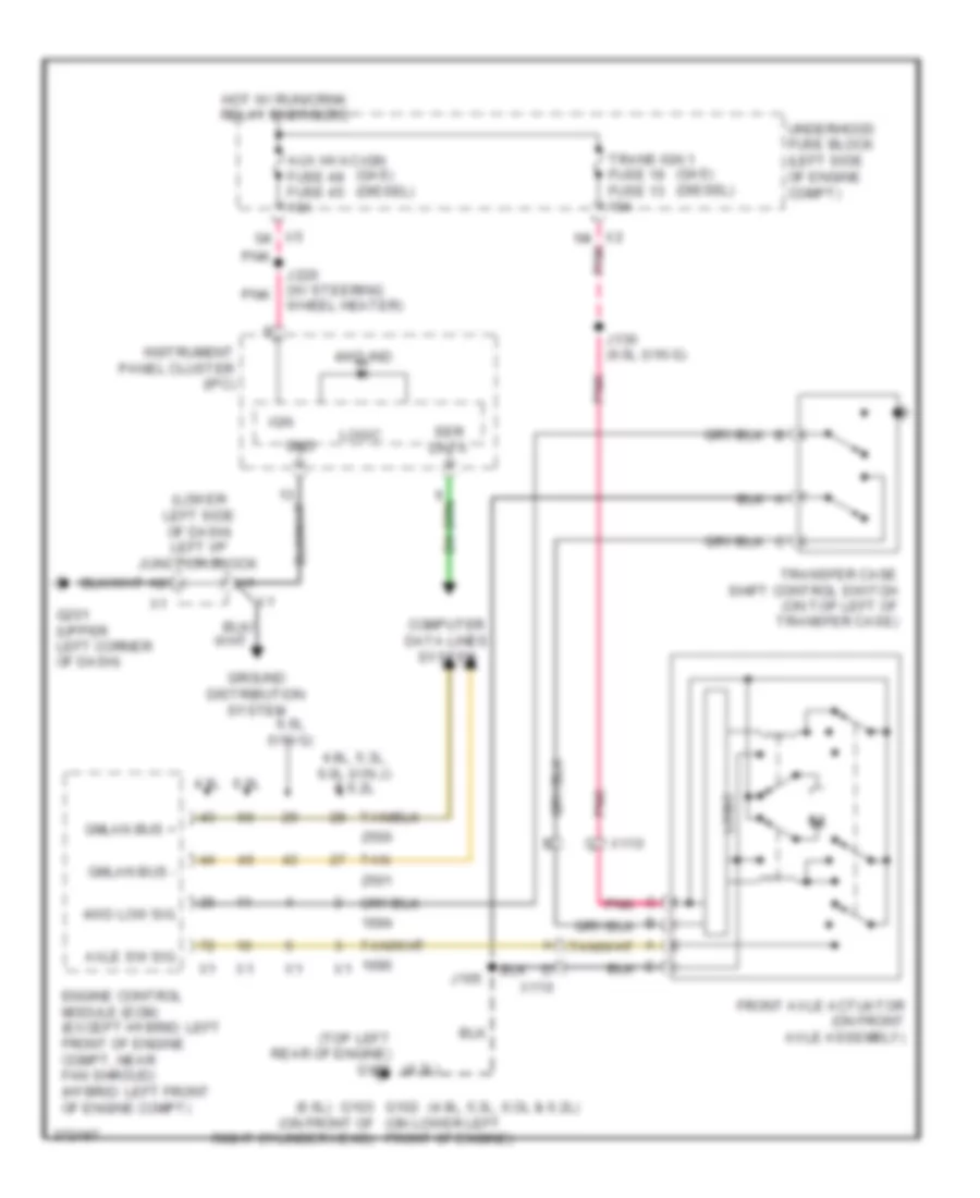 5.3L VIN 0, Transfer Case Wiring Diagram, 2-Speed Manual for GMC Sierra 2500 HD 2012