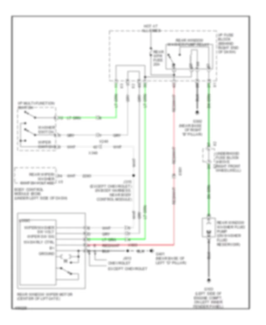 Rear WiperWasher Wiring Diagram for GMC Acadia SLE 2013