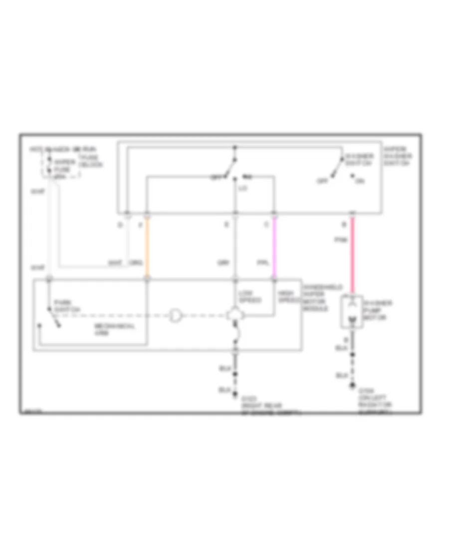 2 Speed Wiper Washer Wiring Diagram for GMC Pickup V1991 3500