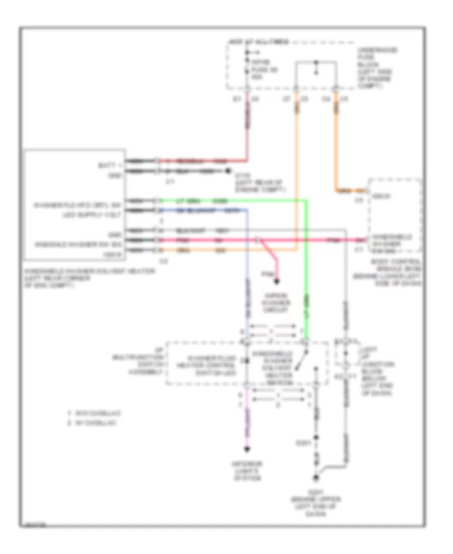 Windshield Washer Solvent Heater Wiring Diagram for GMC Yukon Denali 2007