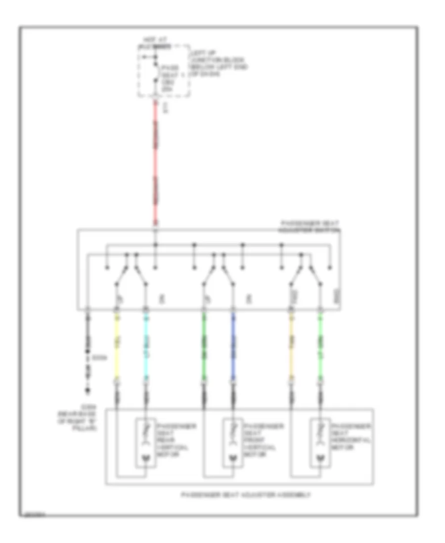 Passenger Power Seat Wiring Diagram, 6-Way Power Seat for GMC Yukon Denali 2007