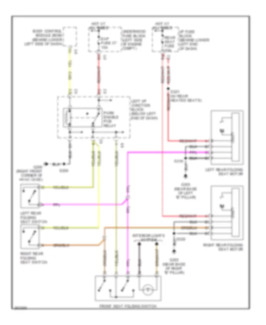 Rear Folding Seat Wiring Diagram for GMC Yukon Denali 2007