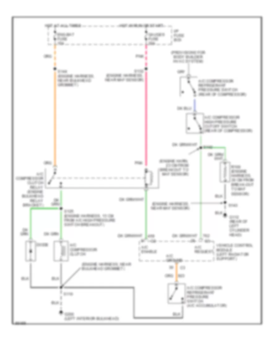 4 3L VIN W Air Conditioning Wiring Diagrams for GMC Vandura P1997 3500