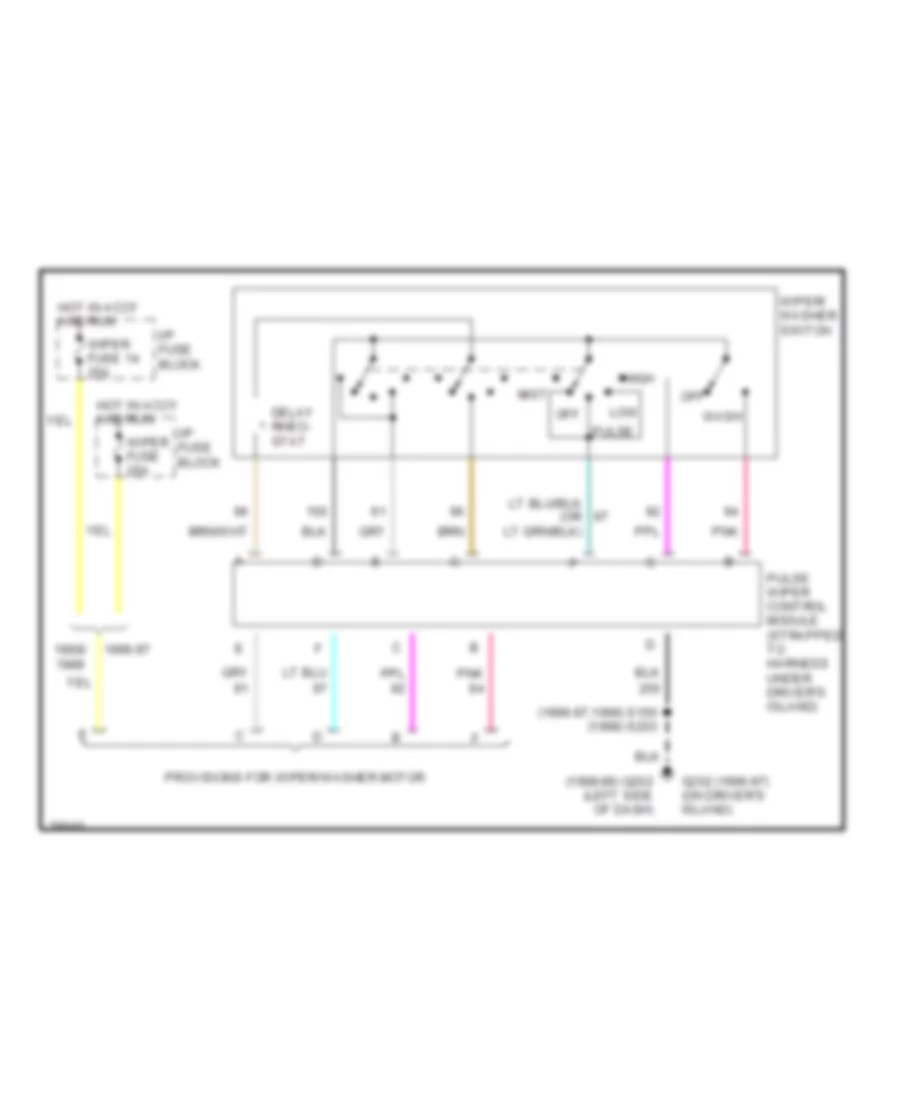 Условия Для Электросхемы передних стеклоочистителей дворников и омывателя лобового стекла, Шасси Кэмпинга для GMC Vandura P1997 3500